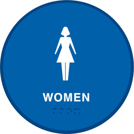 Hy-Ko Women - Blue Round Sign 12" x 12", 3PK A20297